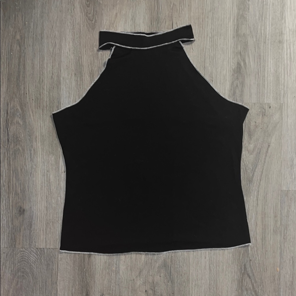SHEIN Black Halter Sleeveless Tank Top